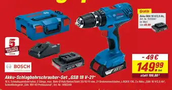 toom Baumarkt BOSCH Akku-Schlagbohrschrauber-Set „GSB 18 V-21" Angebot
