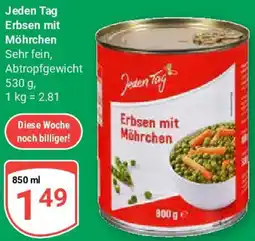 Globus Jeden Tag Erbsen mit Möhrchen Angebot
