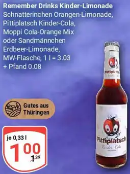 Globus Remember Drinks Kinder-Limonade Angebot