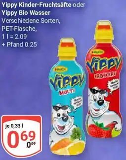 Globus Yippy Kinder-Fruchtsäfte oder Yippy Bio Wasser Angebot