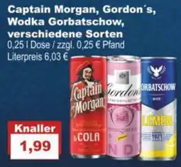 Bilgro Captain Morgan, Gordon's, Wodka Gorbatschow Angebot