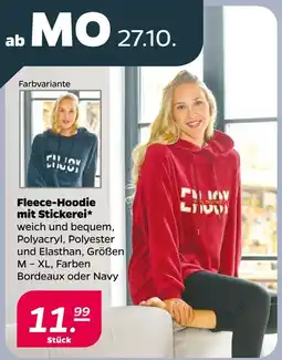 NETTO Fleece-hoodie mit stickerei Angebot