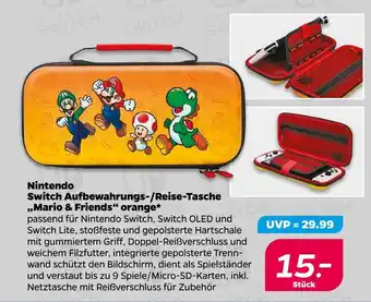 NETTO Nintendo switch aufbewahrungs-/reise-tasche „mario & friends“ orange Angebot