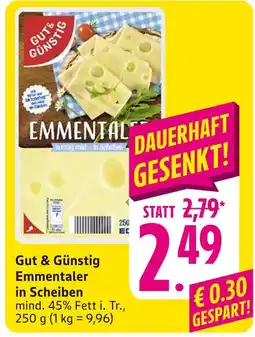 E-Center Gut & günstig emmentaler in scheiben Angebot