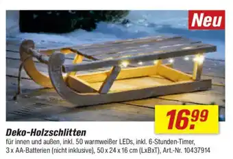 toom Baumarkt Deko-Holzschlitten Angebot