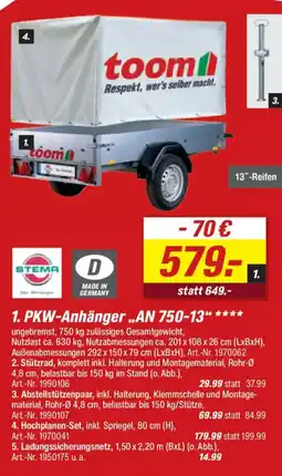 toom Baumarkt 1. PKW-Anhänger „AN 750-13" Angebot