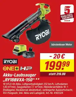 toom Baumarkt RYOBI ONE+HP Akku-Laubsauger ..RY18BVXA-150" Angebot