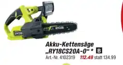 toom Baumarkt RYOBI ONE + Akku-Kettensäge ,,RY18CS20A-0" Angebot