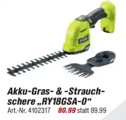 toom Baumarkt RYOBI ONE + Akku-Gras-&-Strauch- schere,,RY18GSA-0" Angebot