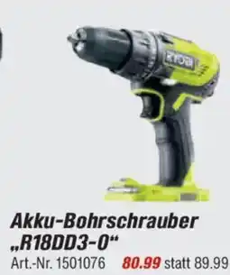 toom Baumarkt RYOBI ONE+ Akku-Bohrschrauber "R18DD3-0" Angebot