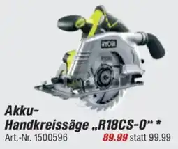 toom Baumarkt RYOBI ONE+ Akku- Handkreissäge „R18CS-0“ * Angebot