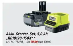 toom Baumarkt RYOBI ONE+ Akku-Starter-Set, 5,0 Ah, ,,RC18120-150X" Angebot