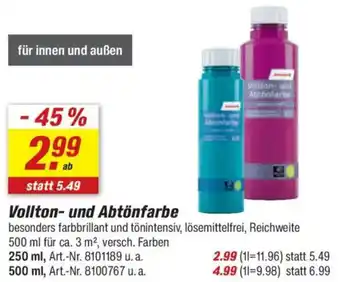 toom Baumarkt Vollton- und Abtönfarbe Angebot