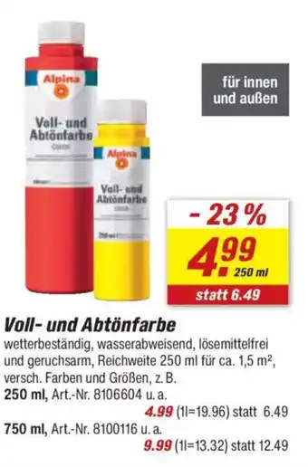 toom Baumarkt Alpina Voll- und Abtönfarbe Angebot