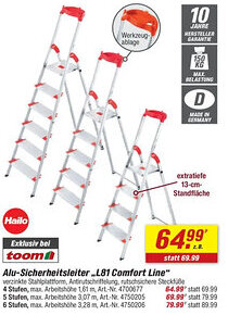 toom Baumarkt Hailo Alu-Sicherheitsleiter,,L81 Comfort Line" Angebot