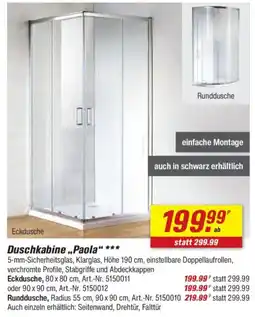 toom Baumarkt Duschkabine ,,Paola" Angebot