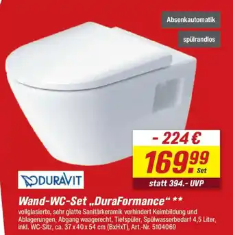 toom Baumarkt DURAVIT Wand-WC-Set „DuraFormance" Angebot