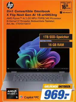Expert Technomarkt hp 2in1 Convertible Omnibook X Flip Next Gen Al 16-ar0653ng Angebot
