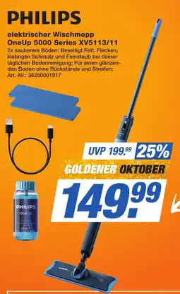Expert Technomarkt PHILIPS elektrischer Wischmopp OneUp 5000 Series XV5113/11 Angebot