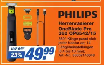 Expert Technomarkt PHILIPS Herrenrasierer OneBlade Pro 360 QP6542/15 Angebot