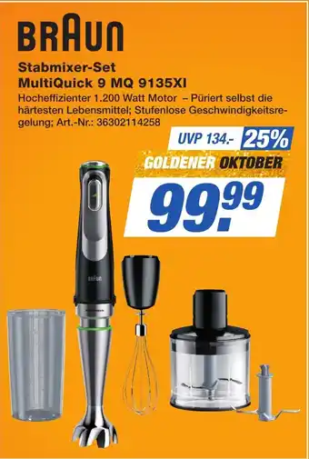 Expert Technomarkt BRAUN Stabmixer-Set MultiQuick 9 MQ 9135XI Angebot