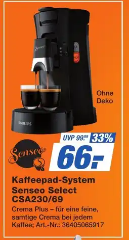 Expert Technomarkt PHILIPS Senseo Kaffeepad-System Senseo Select CSA230/69 Angebot