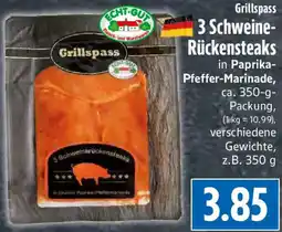 EDEKA Hahner Grillspass 3 Schweine- Rückensteaks Angebot