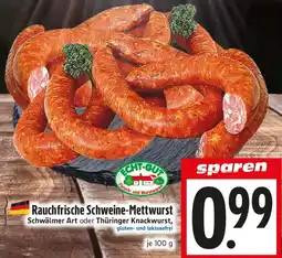 EDEKA Hahner Rauchfrische Schweine-Mettwurst Angebot