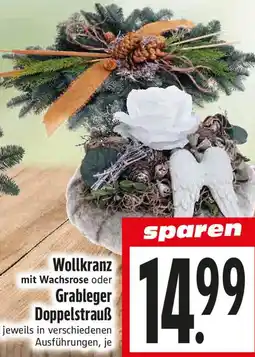 EDEKA Hahner Wollkranz oder Grableger Doppelstrauß Angebot