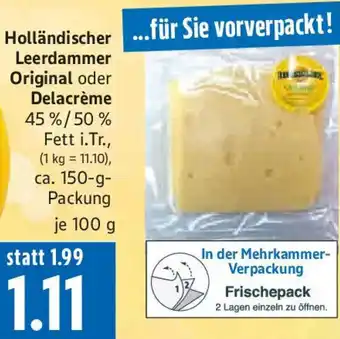 EDEKA Hahner Holländischer Leerdammer Original oder Delacrème Angebot