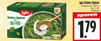 EDEKA Hahner iglo Rahm-Spinat Angebot