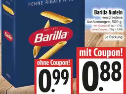 EDEKA Hahner Barilla Nudeln Angebot