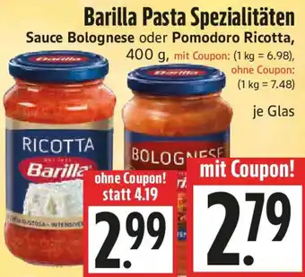 EDEKA Hahner Barilla Pasta Spezialitäten Angebot