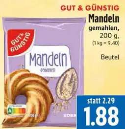 EDEKA Hahner GUT & GÜNSTIG Mandeln gemahlen Angebot