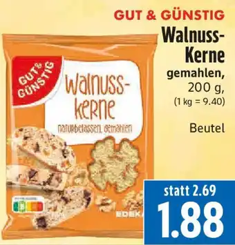 EDEKA Hahner GUT & GÜNSTIG Walnuss- Kerne gemahlen Angebot