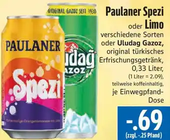 EDEKA Hahner Paulaner Spezi oder Limo Angebot