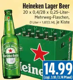 EDEKA Hahner Heineken Lager Beer Angebot