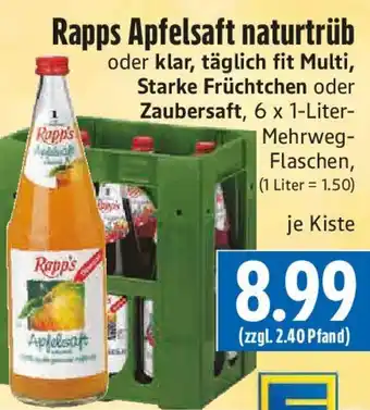 EDEKA Hahner Rapps Apfelsaft naturtrüb Angebot