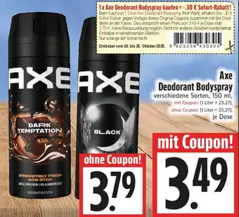 EDEKA Hahner Axe Deodorant Bodyspray Angebot