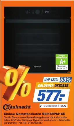 Expert Technomarkt Bauknecht Einbau-Dampfbackofen BBI4S8PM1SK Angebot