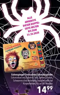 CITTI Markt Eulenspiegel Tiermasken Schminkpalette Angebot