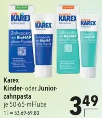 CITTI Markt Karex Kinder- oder Junior- zahnpasta Angebot