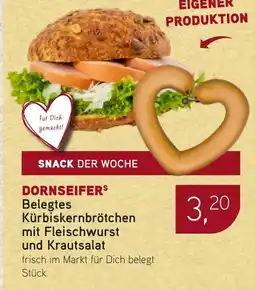 Dornseifer DORNSEIFERS Belegtes Kürbiskernbrötchen mit Fleischwurst und Krautsalat Angebot