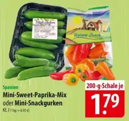 Famila Nord Ost Spanien Mini-Sweet-Paprika-Mix oder Mini-Snackgurken Angebot