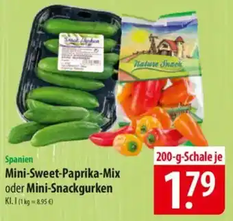 Famila Nord Ost Spanien Mini-Sweet-Paprika-Mix oder Mini-Snackgurken Angebot