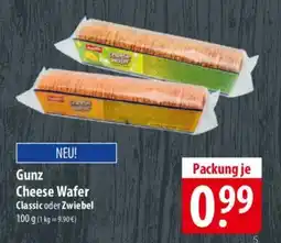 Famila Nord Ost Gunz Cheese Wafer Classic oder Zwiebel Angebot
