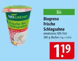Famila Nord Ost Biogreno Frische Schlagsahne Angebot