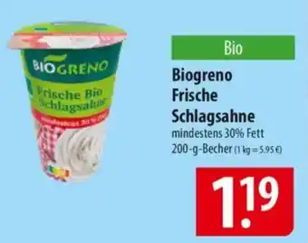 Famila Nord Ost Biogreno Frische Schlagsahne Angebot