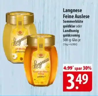 Famila Nord Ost Langnese Feine Auslese Sommerblüte goldklar oder Landhonig goldcremig Angebot