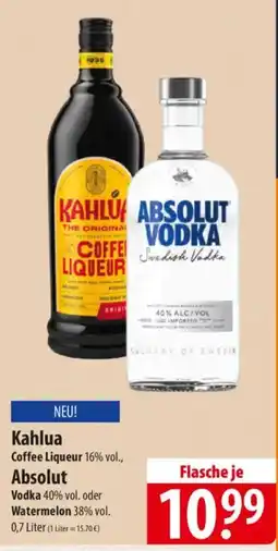 Famila Nord Ost Kahlua Coffee Liqueur, Absolut Vodka oder Watermelon Angebot